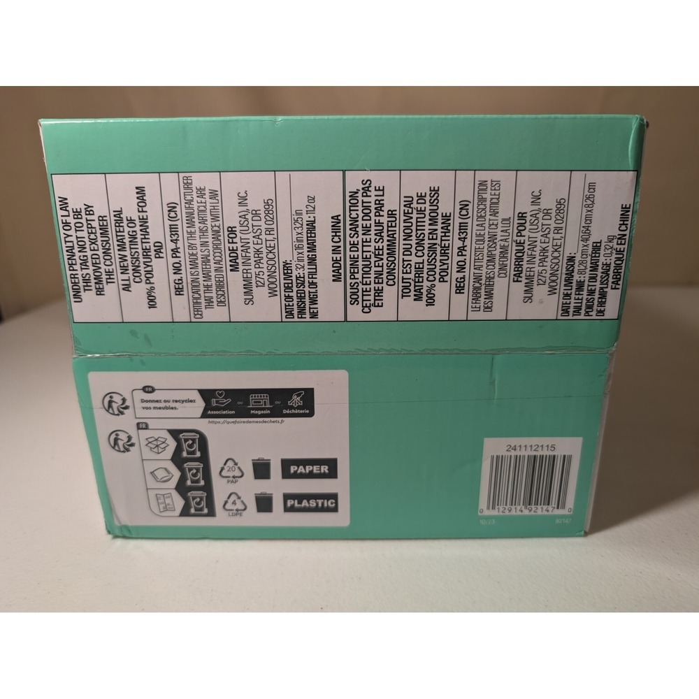 Summer by Ingenuity Contoured Changing Pad – Durable, Foam, 16"x32", New in Box - Picture 3 of 3